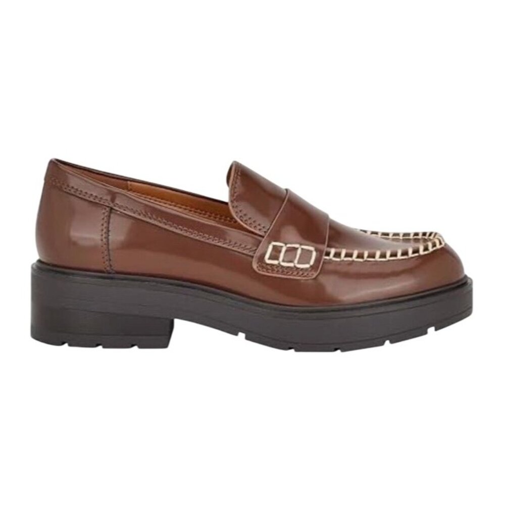 Nine West Women's 9M Kipla3 Casual Loafer Medium Brown 210 Stylish Round Toe NEW - Picture 2 of 16